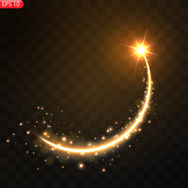 圆形的金色彗星。矢量闪闪发光下降的金星图片下载
