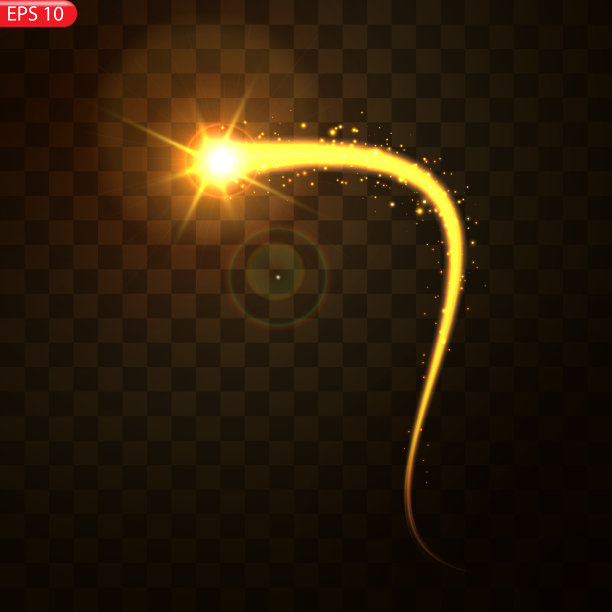 圆形的金色彗星。矢量闪闪发光下降的金星图片下载