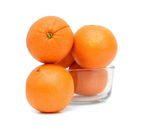 漂亮的新鲜橙色孤立在白色的背景图片下载