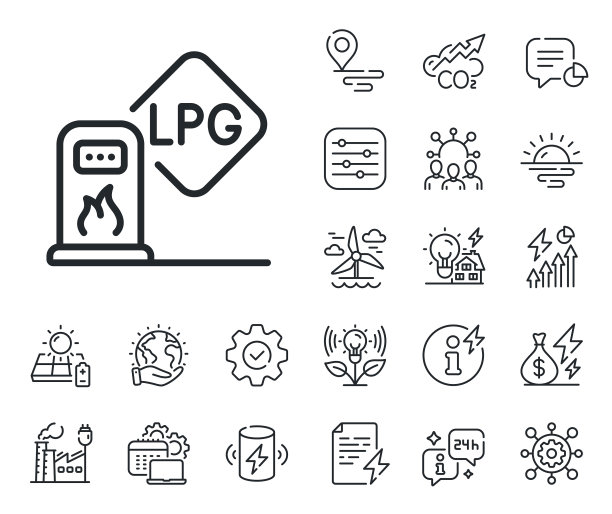 加油站线图标加气站标志图片下载