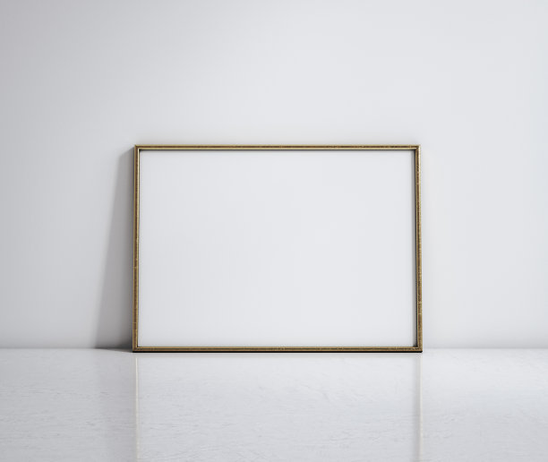 老式的黄金框架模型近距离图片下载