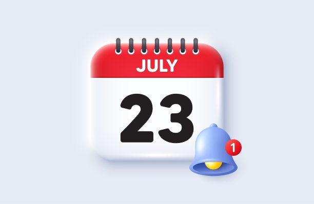 每月23日活动日程日历3D图标矢量素材图片下载