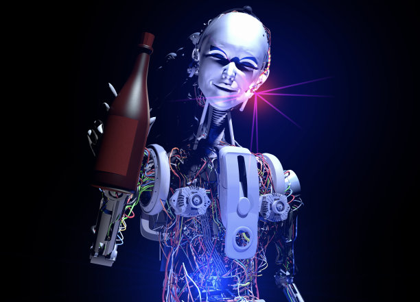 快乐的醉酒机器人图片下载