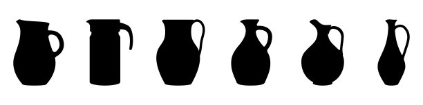 壶图标。一组壶的轮廓。水壶图标。图片下载