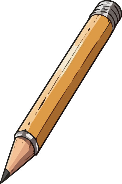 白色背景上的黄色铅笔素描图片下载