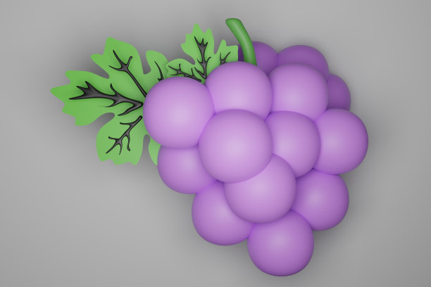 葡萄、美食、水果、香甜、紫色、金色、质感、卡通图片下载