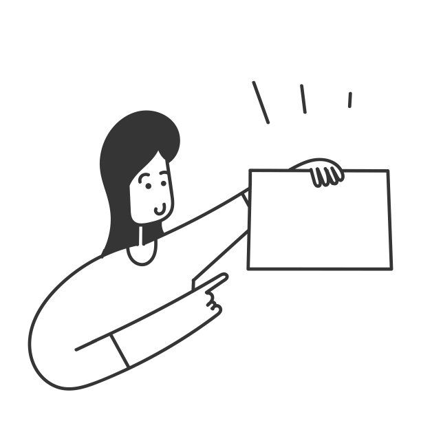 手绘涂鸦女孩持有板插图矢量图片下载