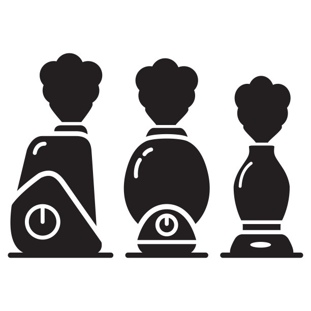 黑色轮廓设置加湿器图标。香气扩散器。空气滤清器黑色字形。图片下载