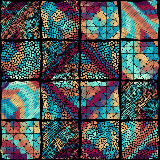 矢量无缝马赛克艺术图案。艺术背景。图片下载