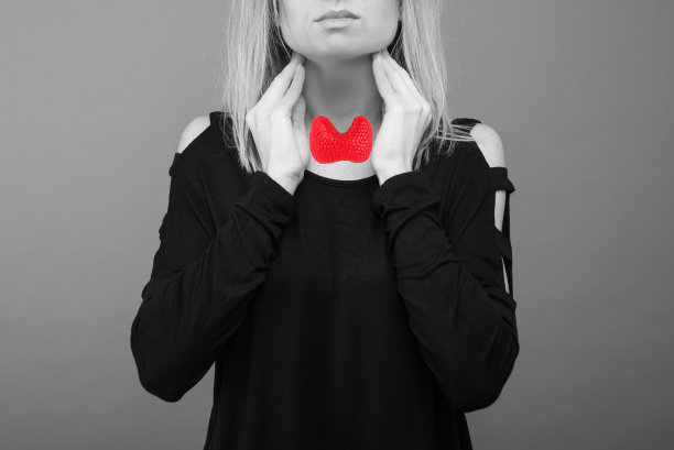 照片上的甲状腺是人体上的，女性控制甲状腺图片下载