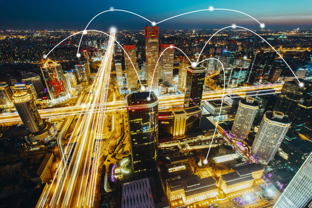 北京天际线城市网络鸟瞰图图片下载