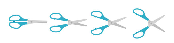 剪刀图标集。隔离切割剪刀。剪刀的象形图。象征切割。图片下载