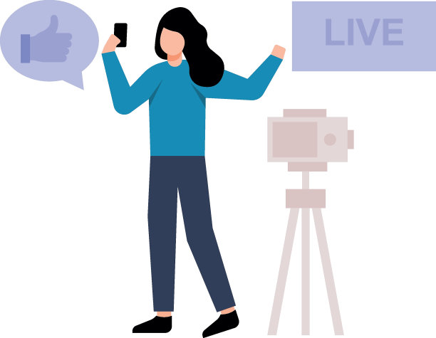 这个女孩将在社交平台上直播。图片下载