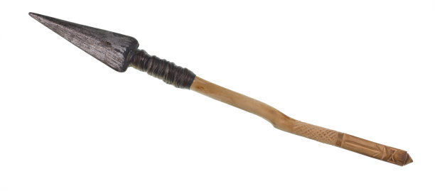 古代战争矛孤立在白色背景上图片下载