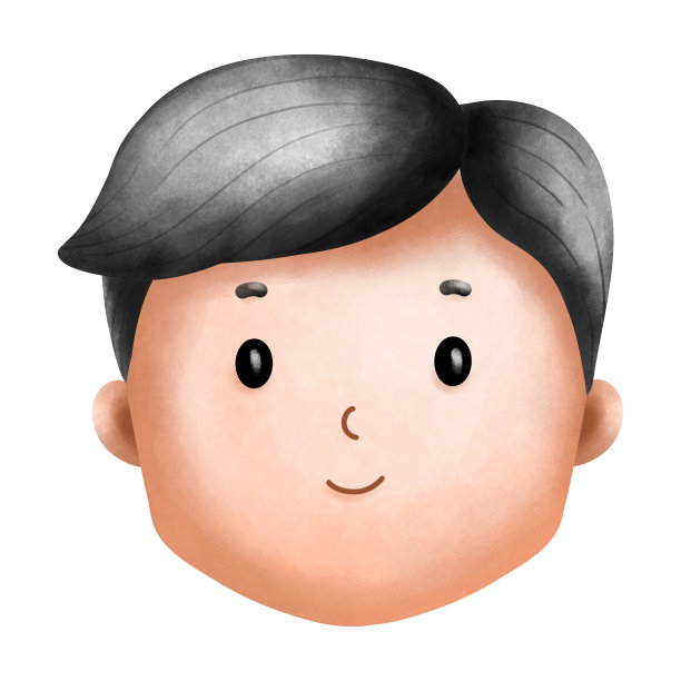 手绘水彩的男孩插图孤立在白色的背景。图片下载