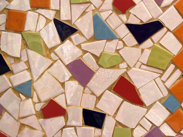 彩色碎砖马赛克用于家居装饰和背景图片下载