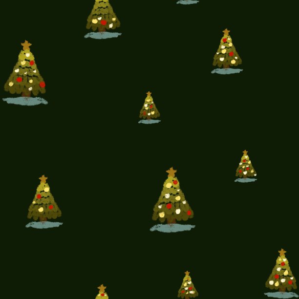 树花环圣诞新年绿色图案图片下载