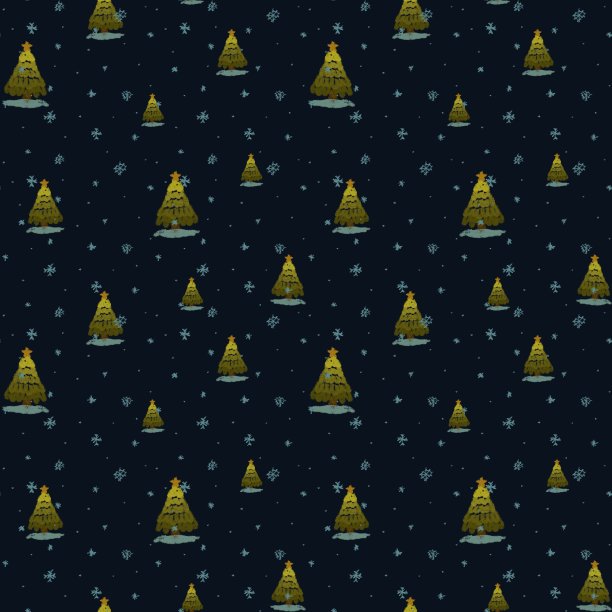 树雪圣诞新年黑色图案图片下载