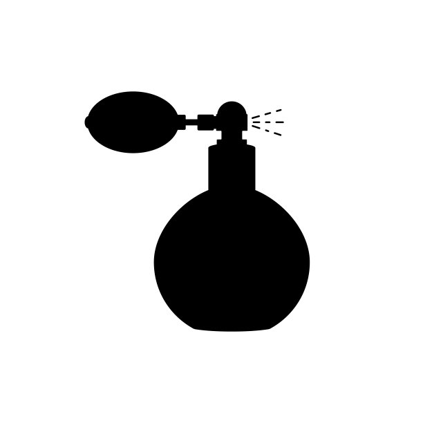 一瓶香水。香水瓶的轮廓。香水瓶图标。图片下载