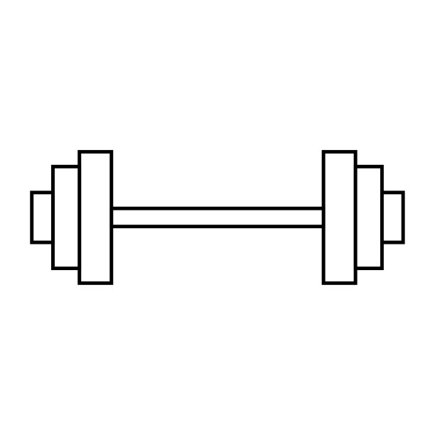 杠铃，哑铃健身房图标标志模板插图设计。矢量插图。股票的形象。图片下载
