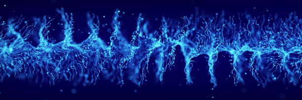 未来动态旋涡数字波。抽象纳米技术流动。科学背景概念。3 d渲染。图片下载