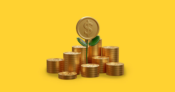 3d渲染种植一堆硬币，为金融和银行的概念和投资增长的钱，3d渲染。图片下载