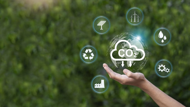 二氧化碳，二氧化碳减排理念，可持续环境发展图片下载