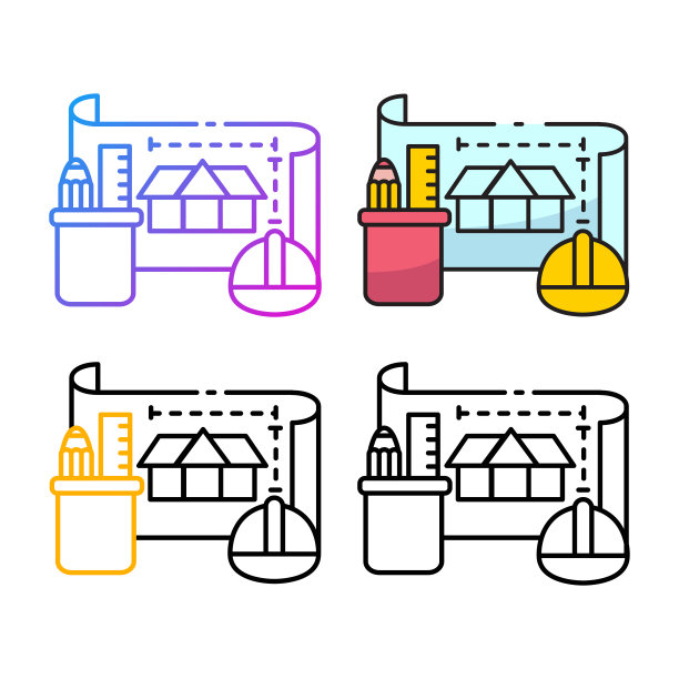 绘制图标设计在四个变化的颜色图片下载