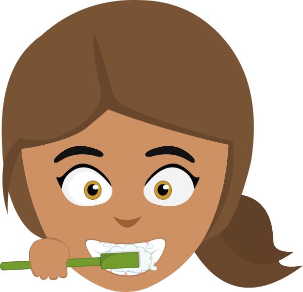 矢量头拉丁女孩刷牙牙刷图片下载