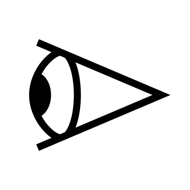 简单的眼睛侧面图标。向量。图片下载