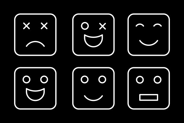 一套方脸表情表情符号图片下载