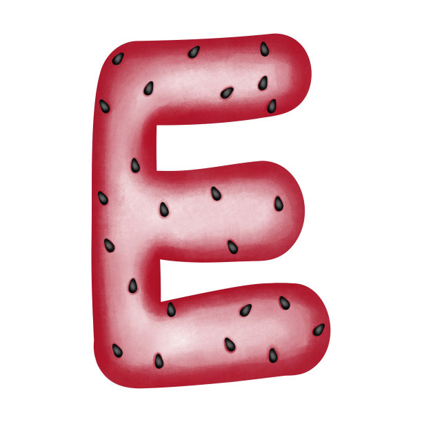 西瓜字母E剪贴画。图片下载