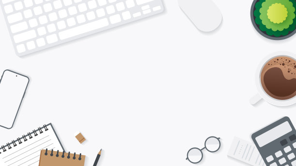 用小工具的办公桌罩和横幅。表工作和文本的自由空间的顶视图。图片下载