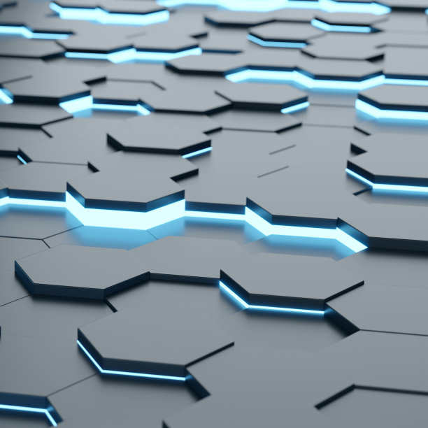 未来和技术的六边形背景。三维渲染图片下载