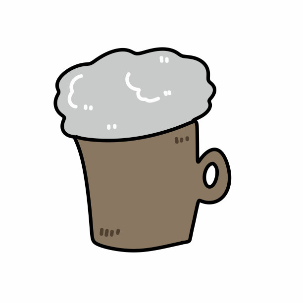 贴纸卡通涂鸦风格的啤酒杯图片下载