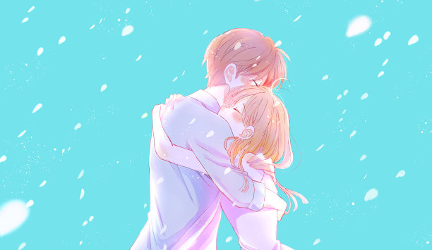 男人和女人幸福地拥抱在一起图片下载