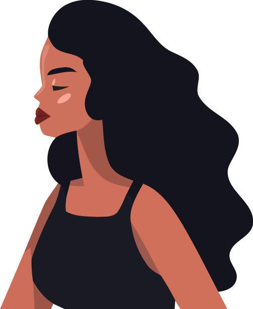 黑发的年轻成年女子微笑着图片下载