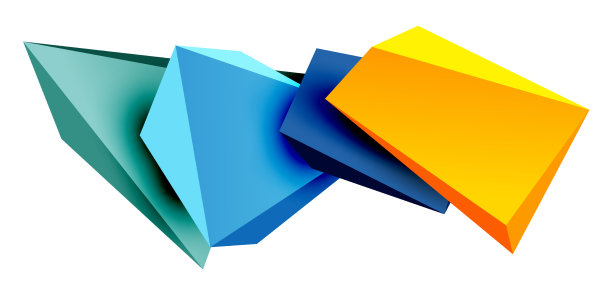 三维低多边形三角形几何设计图片下载