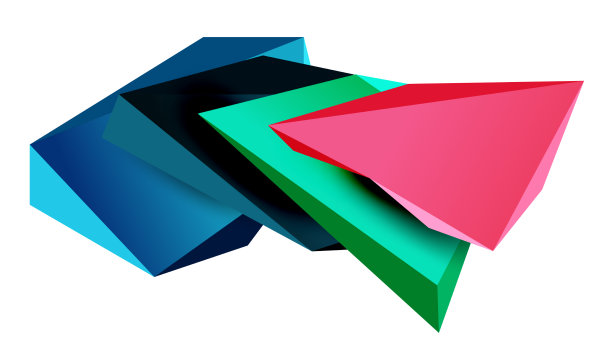 三维低多边形三角形几何设计图片下载