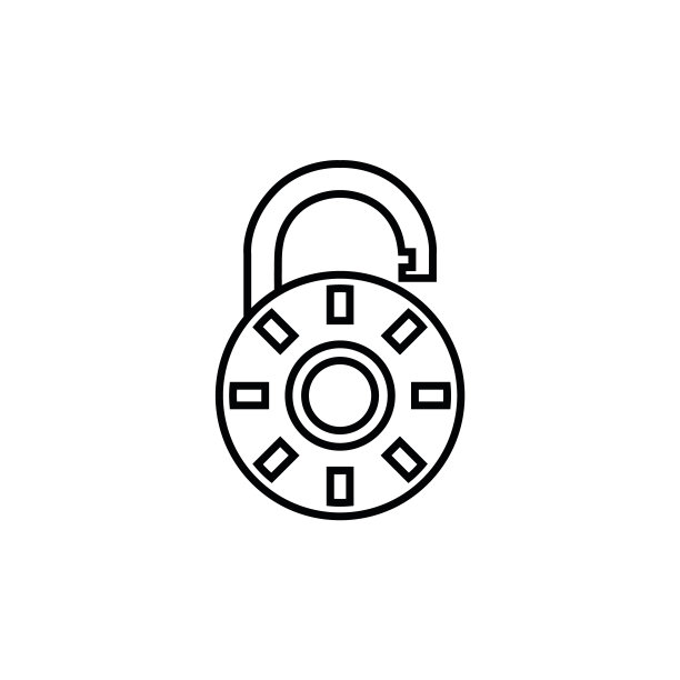 锁线条图标，logo矢量图图片下载