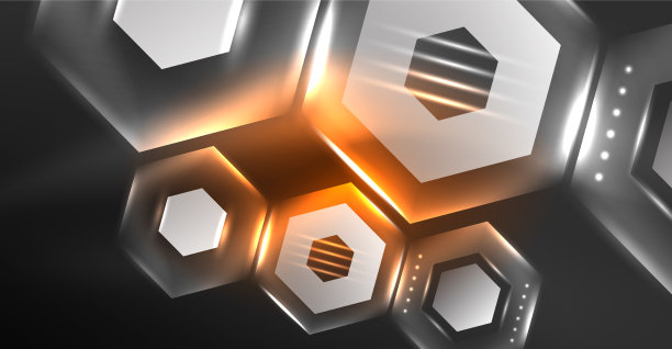 霓虹六边形背景高科技设计图片下载