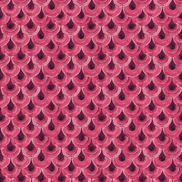 水彩日本传统装饰。鱼鳞。复古无缝图案。图片下载