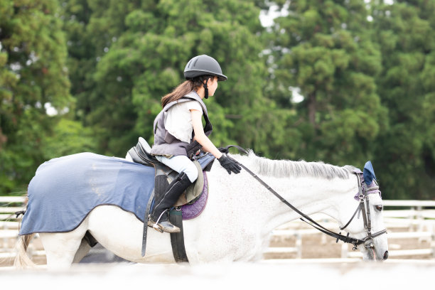 女孩练习骑马图片下载