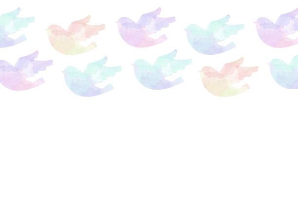 水彩画鸟剪影鸟的背景材料图片下载