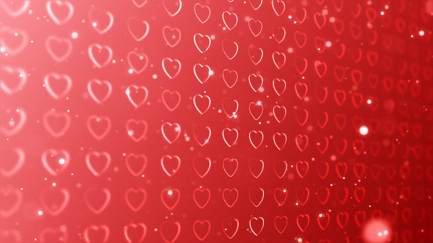 无缝图案与心。浪漫的奶油桃色背景纺织品，壁纸，织物，设计图片下载