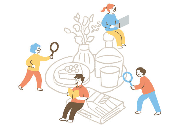 四个小矮人围着甜点玩图片下载