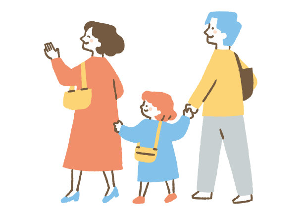 问候母亲，父亲和女儿_颜色图片下载