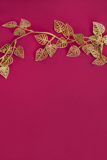 粉红色的金色花环图片下载