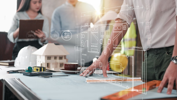 建筑，蓝图，测量，计算，建筑，工程师，物联网，计算器，数学。图片下载