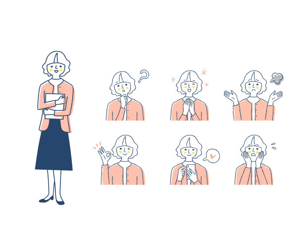 女性面部表情变异集图片下载